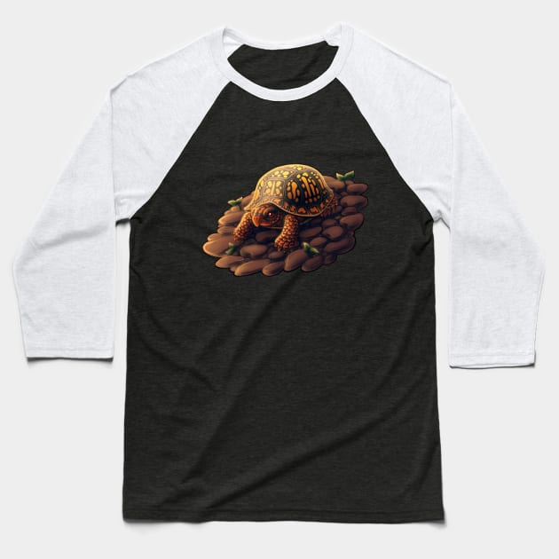 Painted Box Turtle Baseball T-Shirt by DoomedDreamer